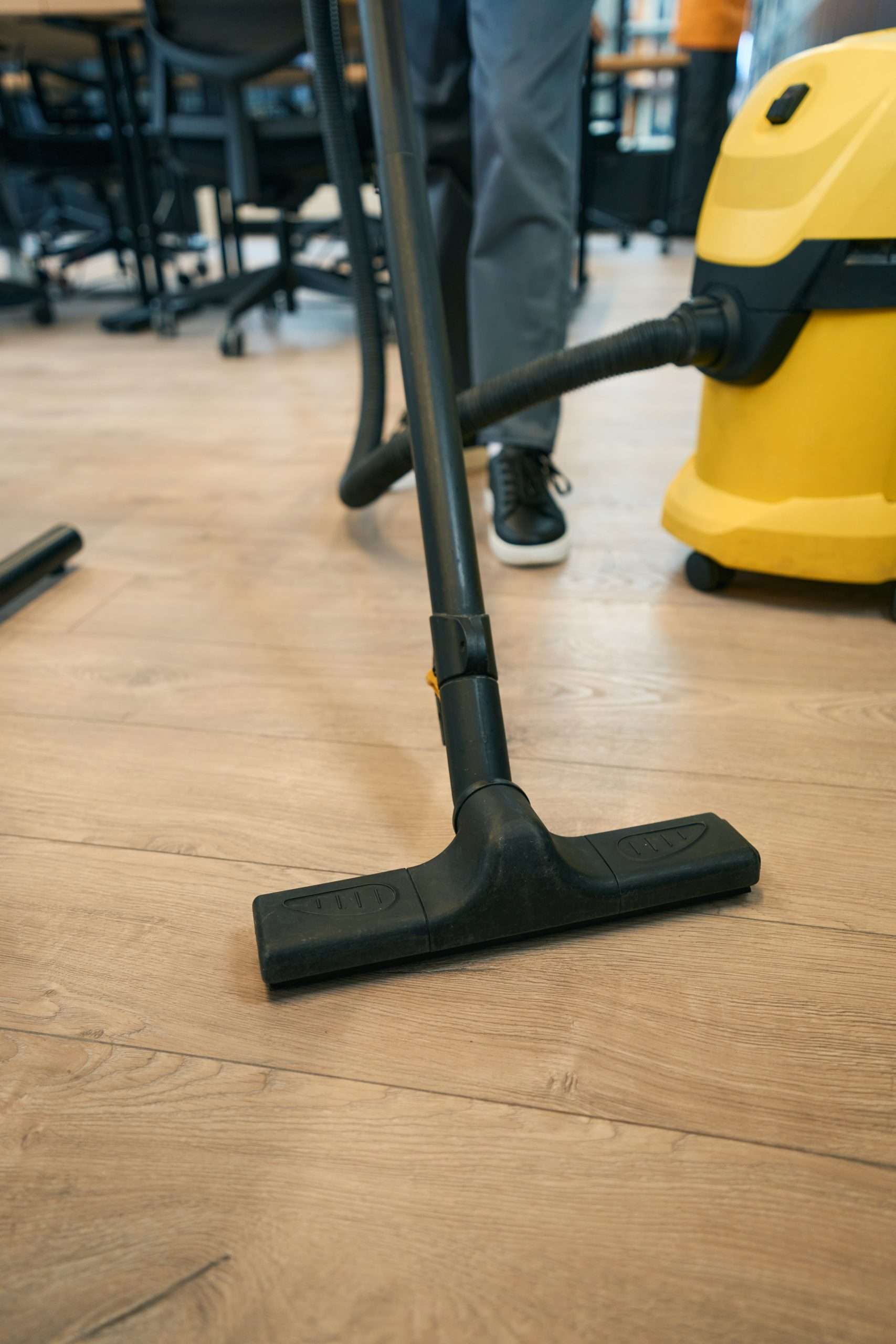 hoovering an office hardfloor